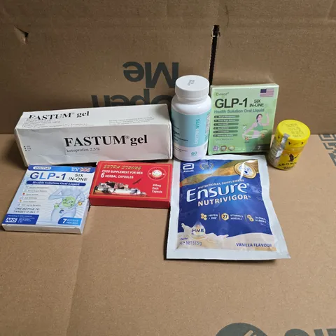 APPROXIMATELY 15 ASSORTED VITAMIN/HEALTH AID PRODUCTS TO INCLUDE ABONIKI BALM, BETTERVITS COLLAGEN, FASTUM GEL, ETC - COLLECTION ONLY