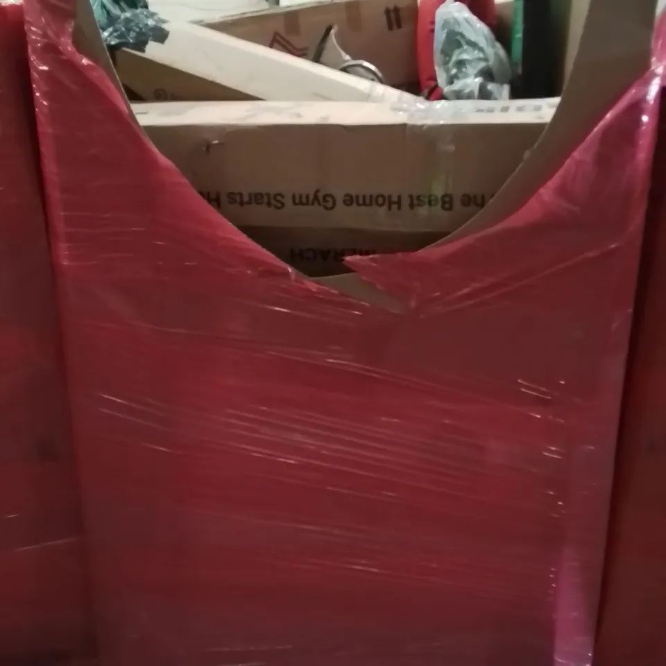 PALLET CONTAINING VARIOUS ASSORTED BOXED HOUSEHOLD ITEMS TO INCLUDE: EXERCISE BIKE, GAZEBO, OFFICE CHAIR, LED AQUARIUM LIGHT AND LOTS MORE UNMARKED BOXED ITEMS 