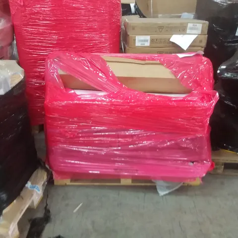 PALLET OF ASSORTED ITEMS INCLUDING DURAMAX PLASTIC CONTAINERS, ROLLED MATTRESS