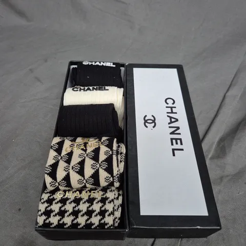 BOXED CHANEL SOCKS - X5 PAIRS