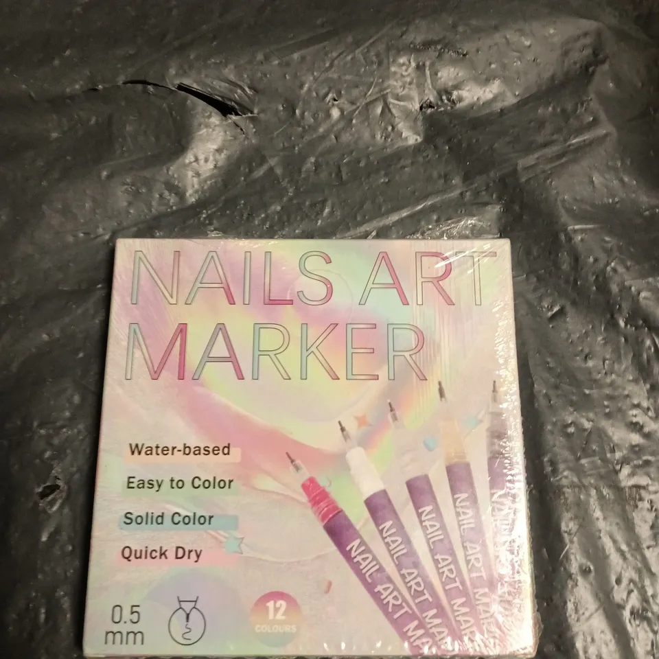 NAILS ART MARKER PEN SET - 12 MARKERS ASSORTED COLOURS
