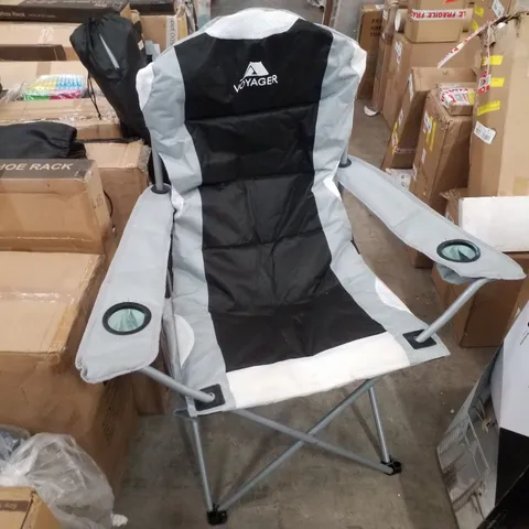 BOXED VOYAGER PREMIUM OUTDOOR CAMPING CHAIR - GREY