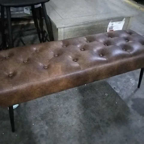 UPHOLSTERED BENCH - YELLOWISH BROWN