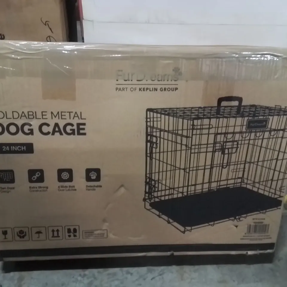 BOXED FURDREAMS 24INCH FOLDABLE DOG CAGE
