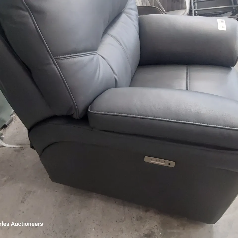 QUALITY BRITISH DESIGNER G PLAN SEATTLE POWER RECLINING EASY CHAIR CAMBRIDGE PETROL BLUE LEATHER 