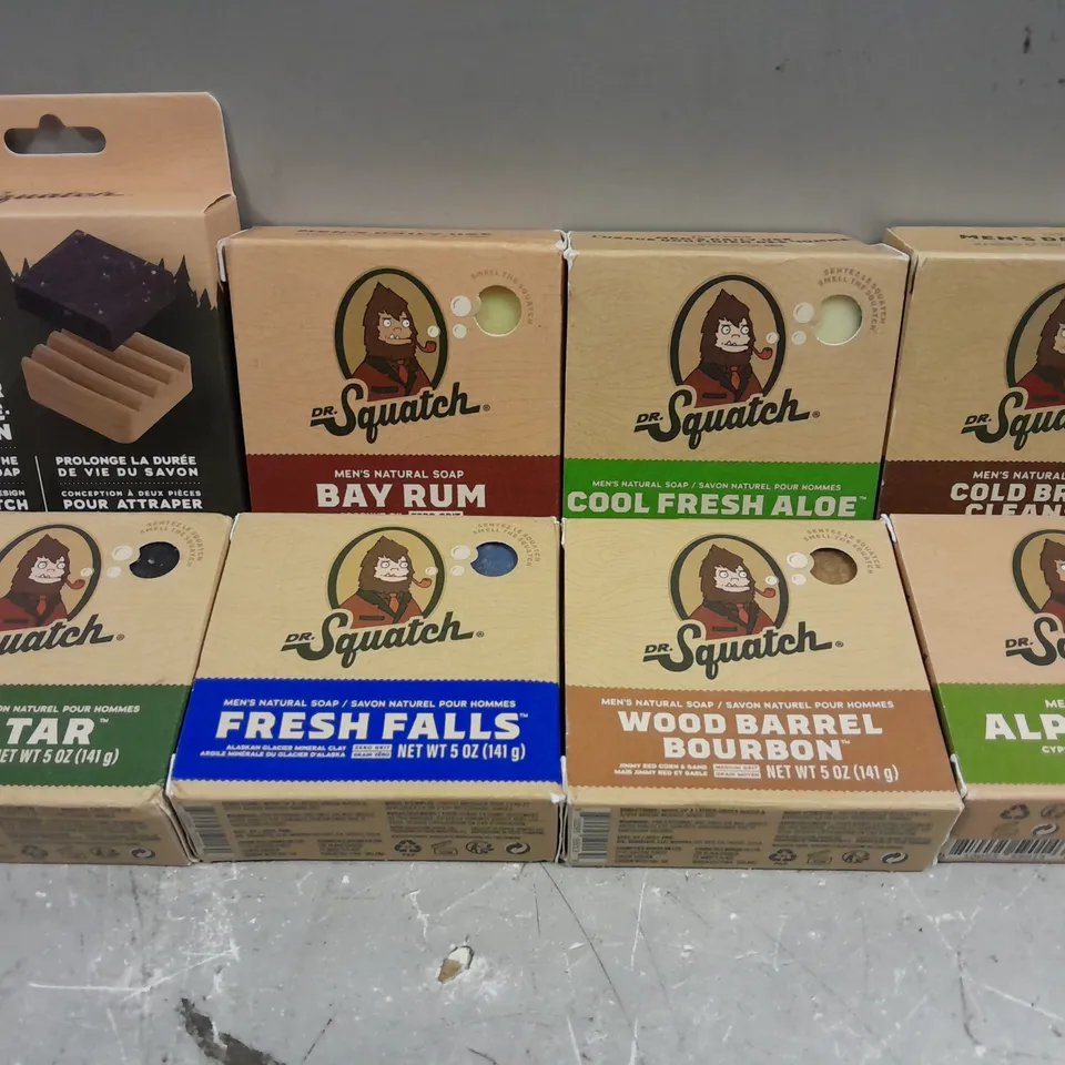 8 ASSORTED DR SQUATCH SOAP BARS 