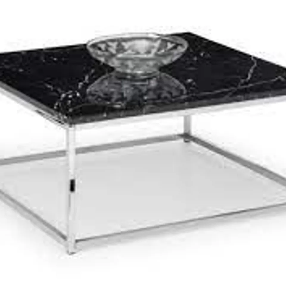 BOXED DESIGNER SCALA BLACK MARBLE TOP COFFEE TABLE