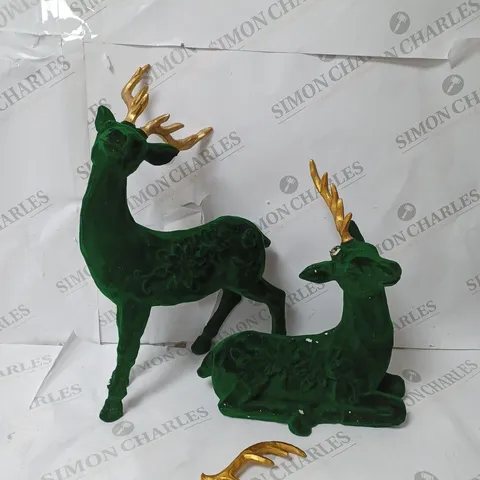 ALISON CORK SET OF 2 VELVET HENRY STAGS