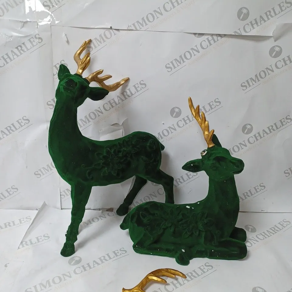 ALISON CORK SET OF 2 VELVET HENRY STAGS
