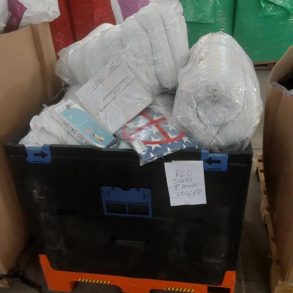 PALLET OF ASSORTED HOUSEHOLD ITEMS AND CONSUMER PRODUCTS TO INCLUDE; PILLOWS, DUVETS ETC