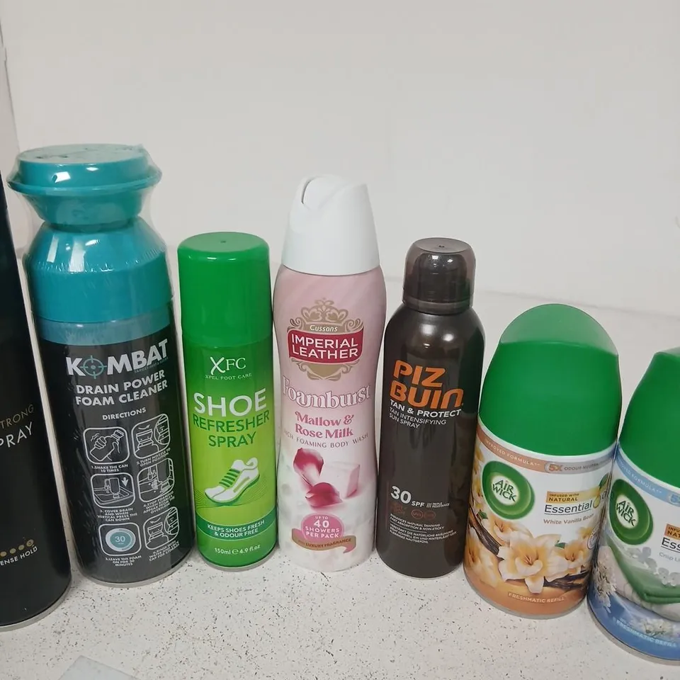 APPROXIMATELY 28 ASSORTED AEROSOLS TO INCLUDE; ASSORTED HEALTH & BEAUTY LOT: HAIRCARE, SKIN CARE, DEODORANTS & FRAGRANCES
