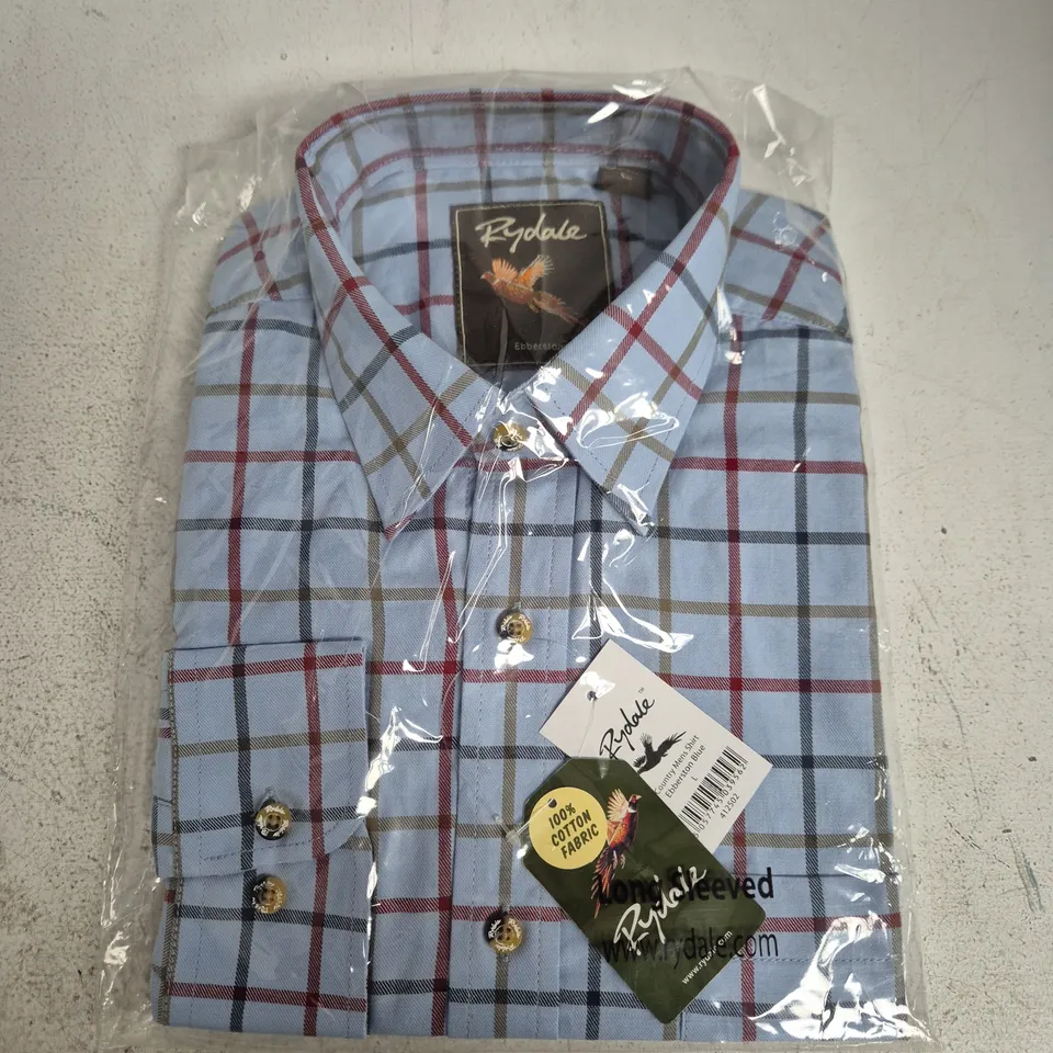 BAGGED RYDALE COUNTRY MENS SHIRT EBBERSTON BLUE – UK SIZE L