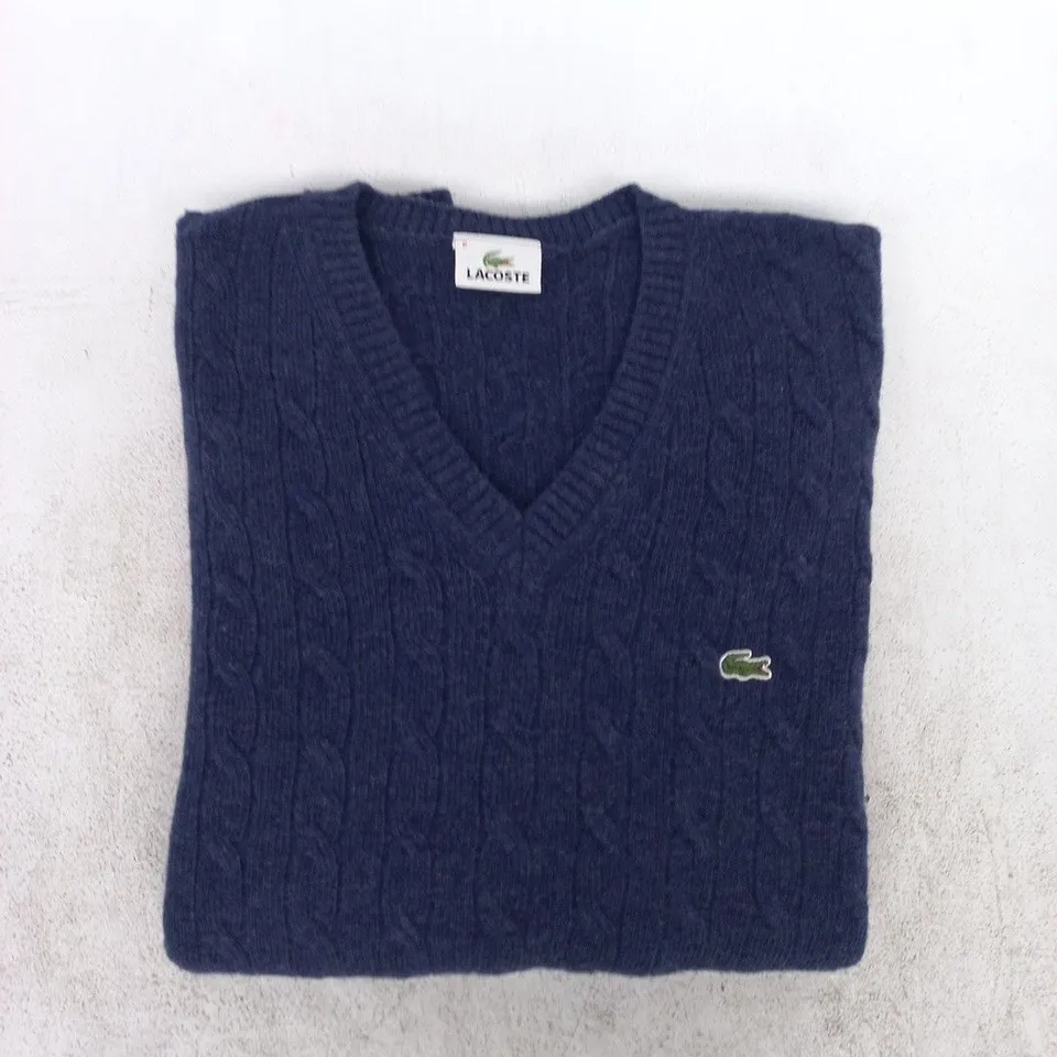LACOSTE LONG SLEEVE KNIT JUMPER IN NAVY SIZE 6