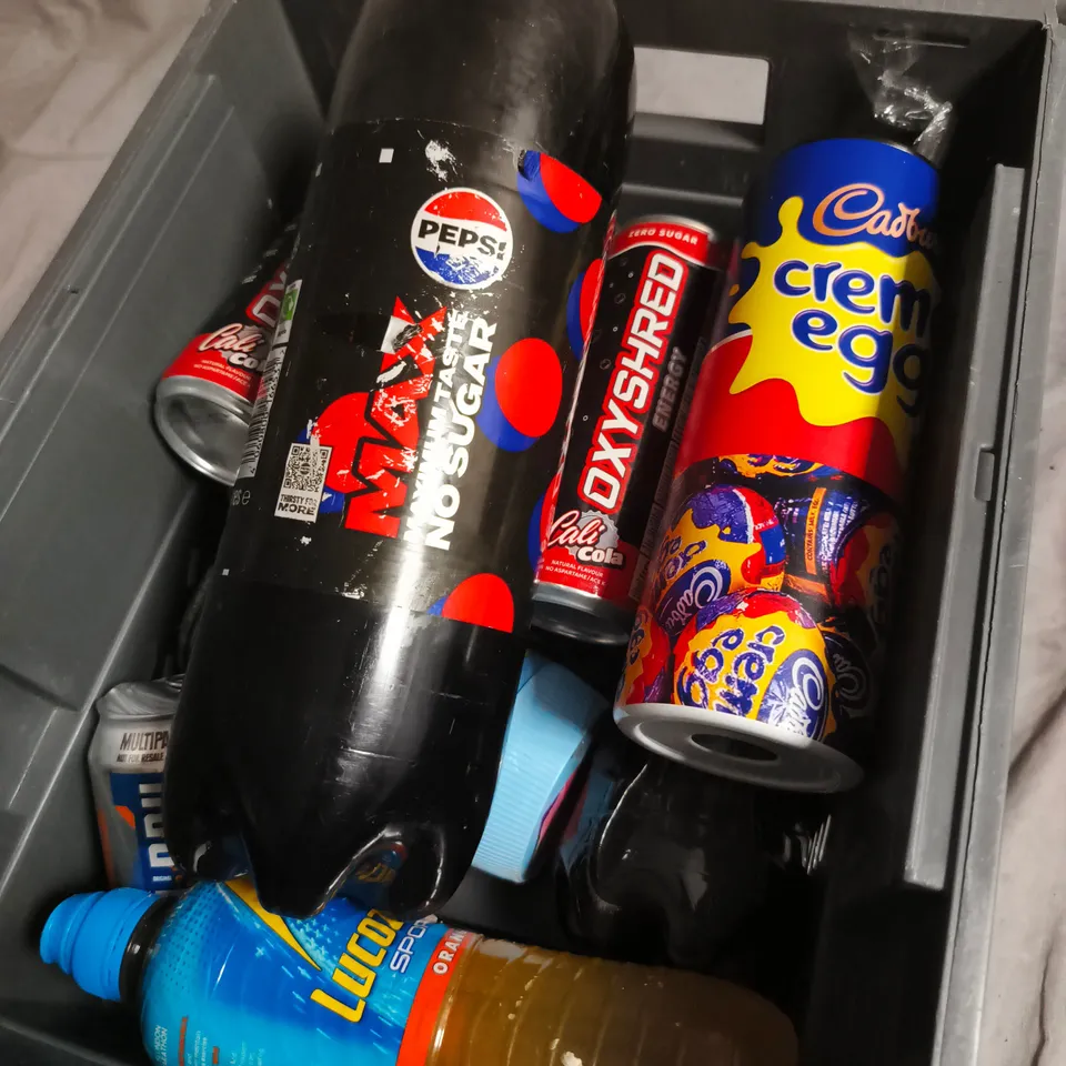APPROXIMATELY 11 ASSORTED FOOD AND DRINK ITEMS INCLUDING SHIFT CITRUS COLA AND LUCOZADE PINK LEMONADE 