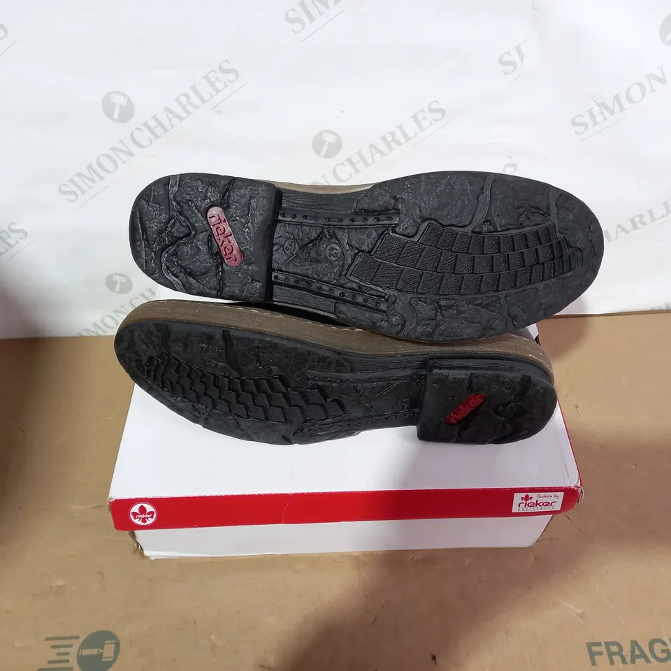 BOXED PAIR OF RIEKER BOOTS - SIZE 42