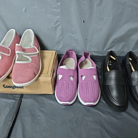 APPROXIMATELY 20 SHOES AND FOOTWEAR ITEMS IN ASSORTED SIZES, STYLES AND COLOURS