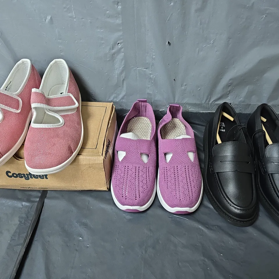 APPROXIMATELY 20 SHOES AND FOOTWEAR ITEMS IN ASSORTED SIZES, STYLES AND COLOURS