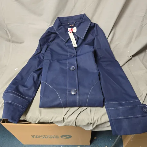 BDL TRENCH COAT BLUE WOMENS SIZE 14 UK