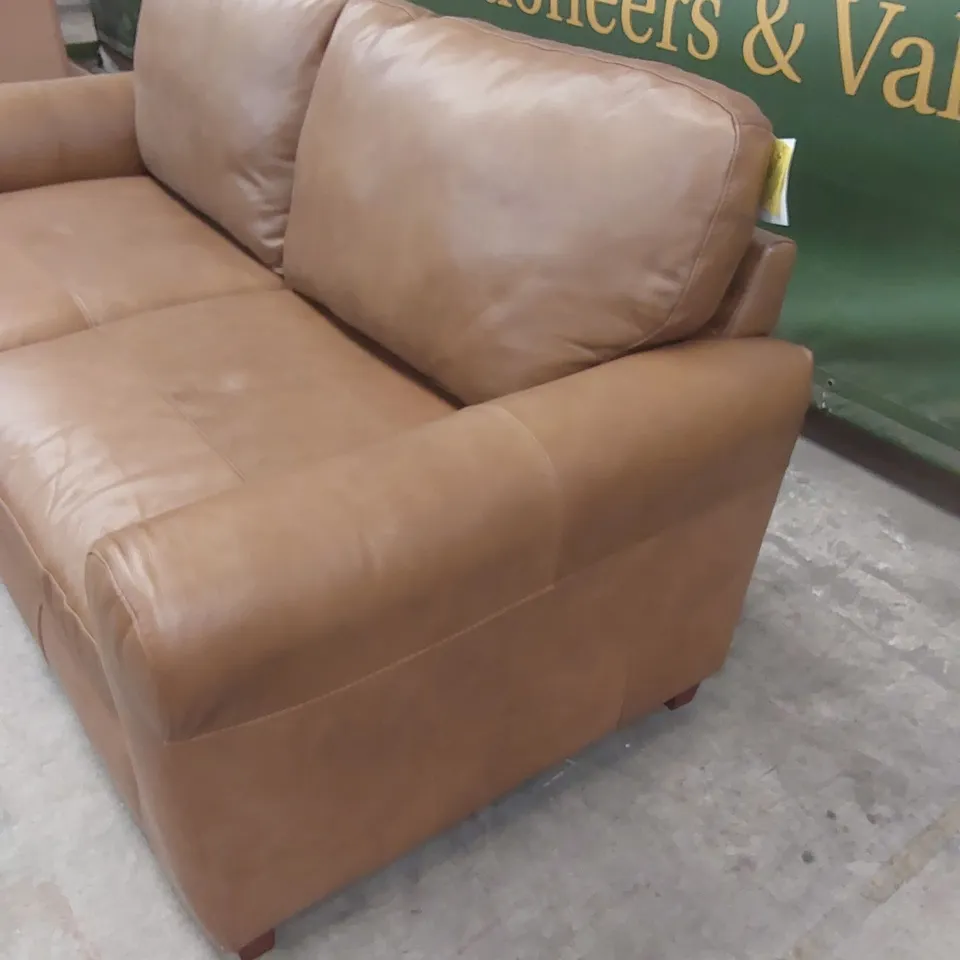 BAILEY 3 SEATER LEATHER SOFA - TAN RRP £879