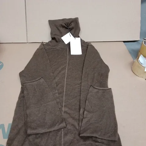 ZARA Brown Wool-Blend Hoodie, UK Size M