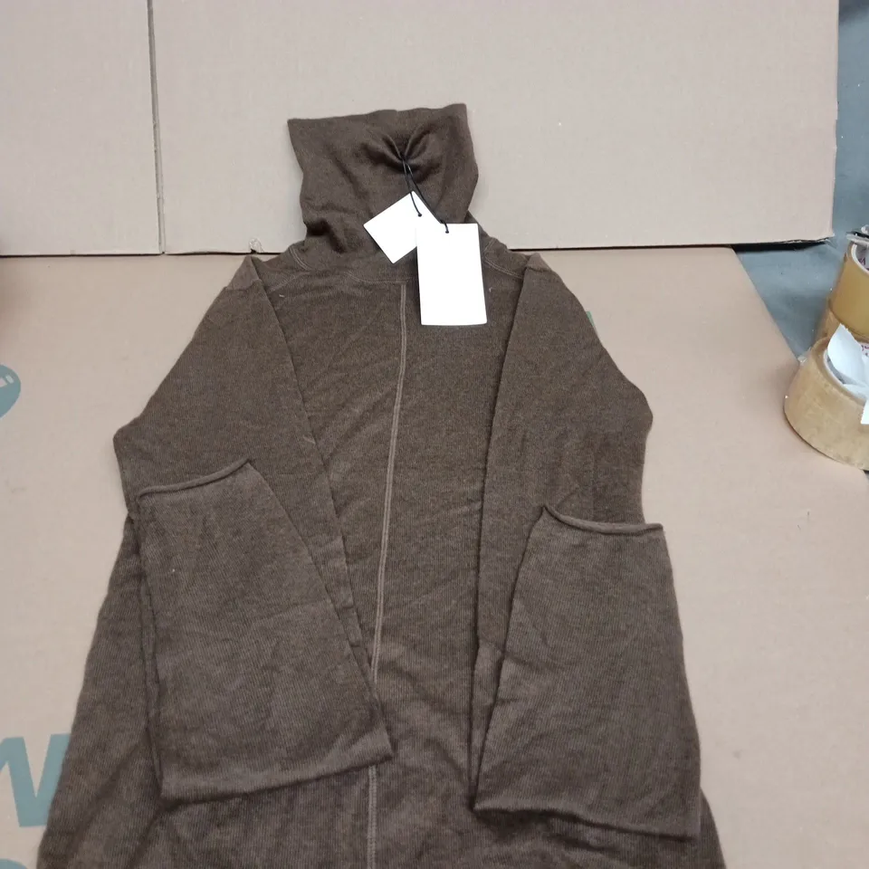 ZARA Brown Wool-Blend Hoodie, UK Size M