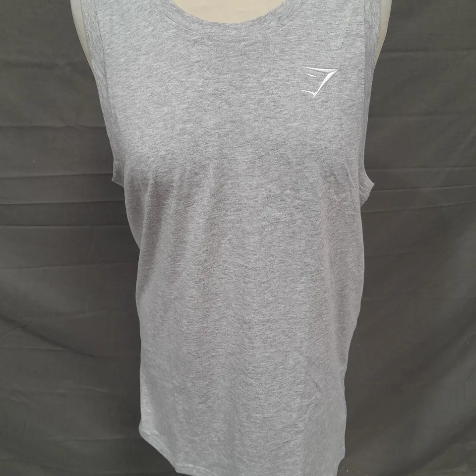 GYMSHARK CREST TANK IN GREY SIZE S