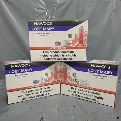 APPROXIMATELY 5 ASSORTED HAWCOS X LOST MARY E-CIGARETTE AND VAPE ITEMS