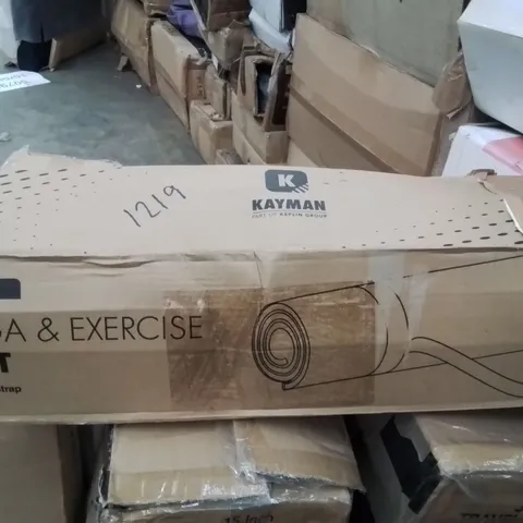 BOXED YOGA AND EXERCISE MAT BLACK & GREY