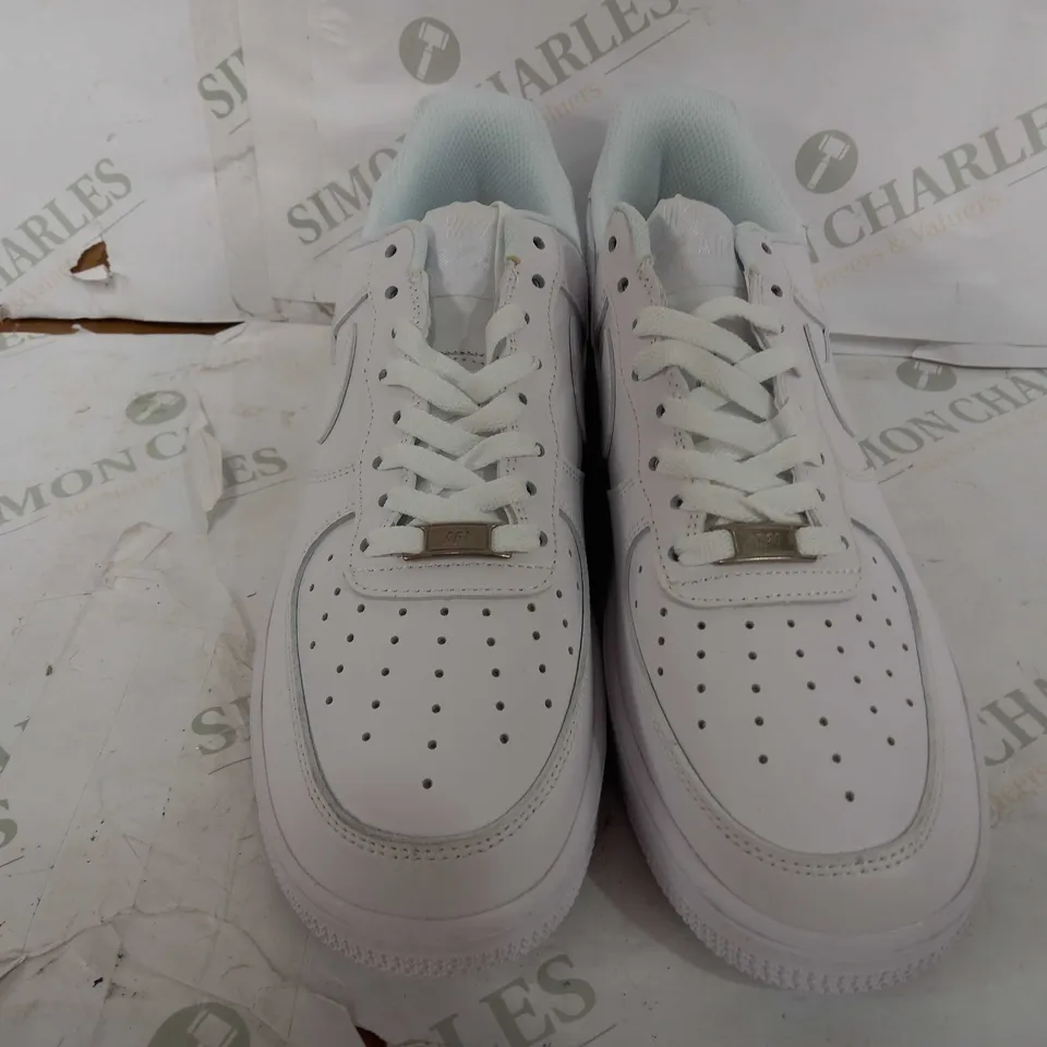 PAIR OF NIKE AIR FORCE 1 LOWS IN ALL WHITE - UK 9