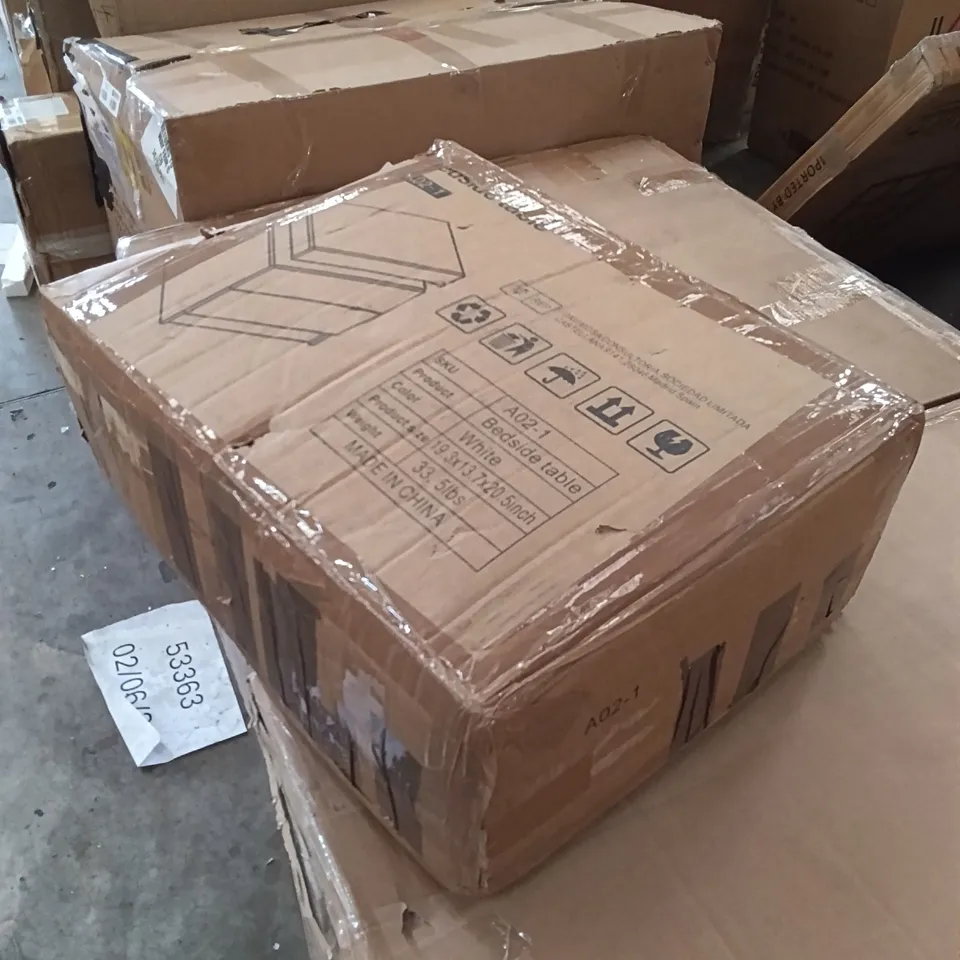 BOXED BEDSIDE TABLE - WHITE (1 BOX)