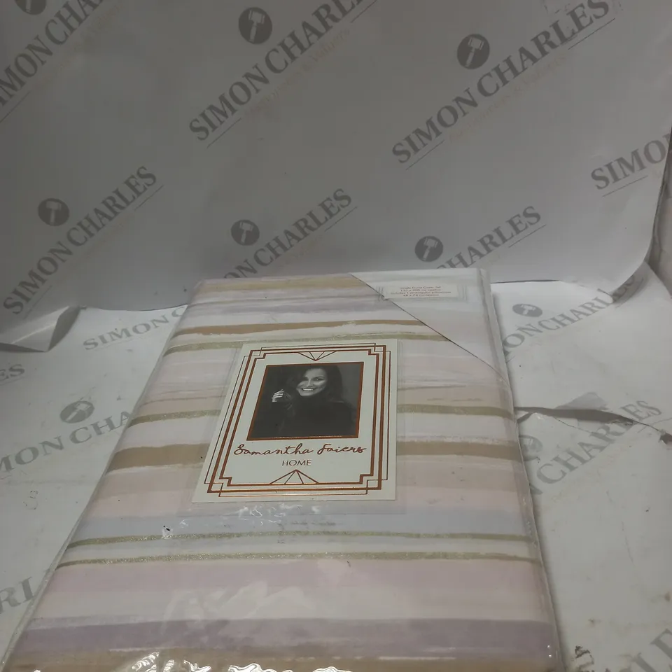 SERENA STRIPE BLUSH DUVET SET - SINGLE 