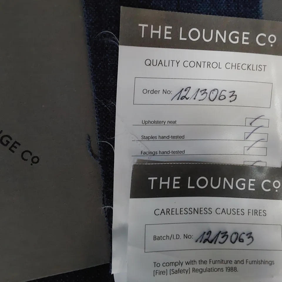 QUALITY BRITISH DESIGNER LOUNGE Co. CHAISE SOFA PLUSH BLUE FABRIC 
