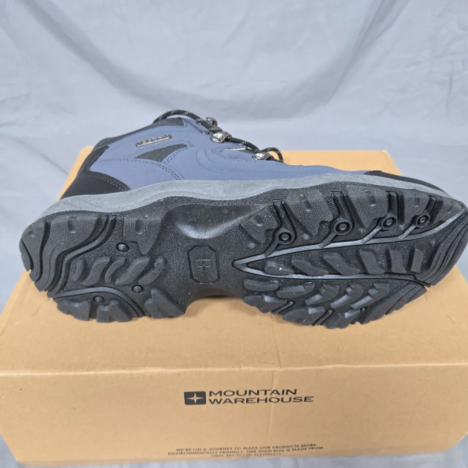 MOUNTAIN WAREHOUSE HIKING BOOTS – BLUE-GREY, MID-HEIGHT (UK SIZE 9)