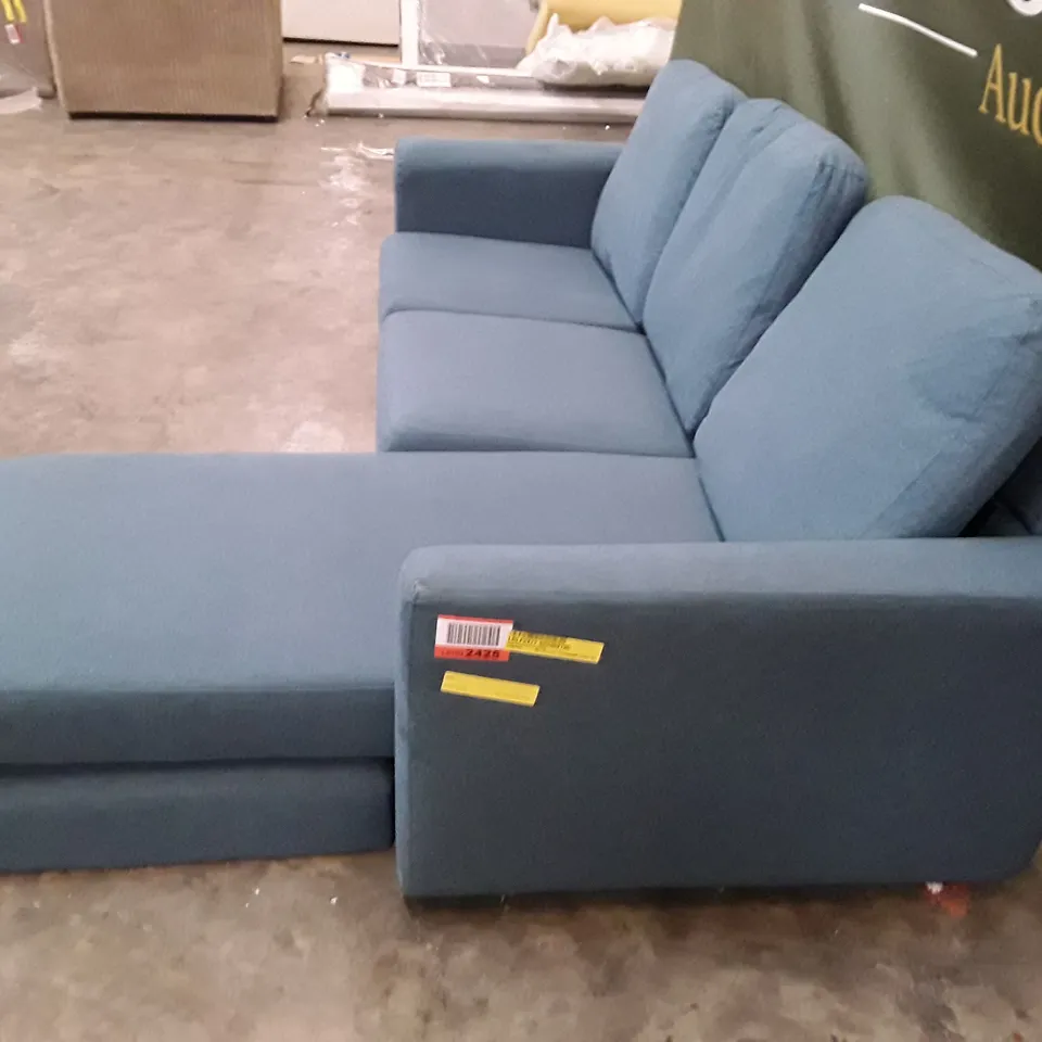 QUALITY DESIGNER DIESEL REVERSIBLE CORNER SOFA - TEAL FABRIC