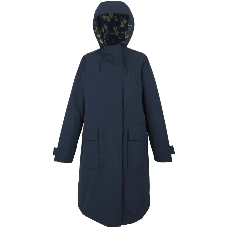 BRAND NEW REGATTA WOMENS ORLA KIELY LONGLINE WATERPROOF JACKET IN NAVY - SIZE 20