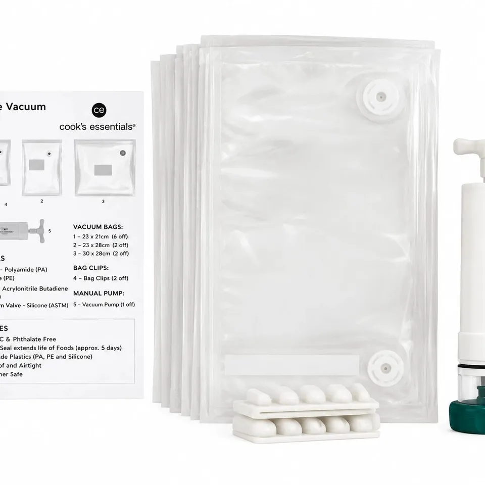 APPROXIMATELY 24 COOKS ESSENTIALS 10 PIECE VACUUM BAG SET