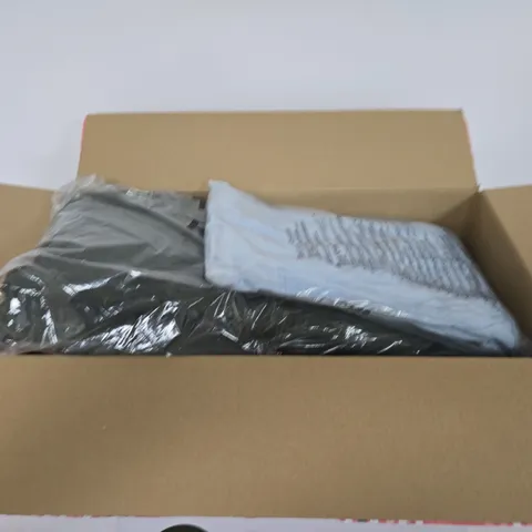 BOX OF APPROXIMATELY 8 ASSORTED CLOTHING ITEMS TO INCLUDE: OPEN BACK MINI SUNDRESS 