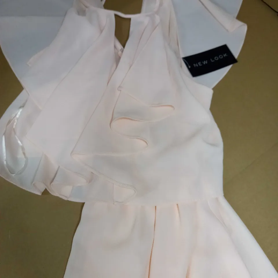 NEWLOOK PEACH TEXTURED SPLIT MAXI FUMMER DRESS - SIZE 8