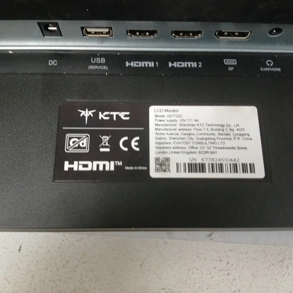 KTC LCD MONITOR – HDMI INPUTS