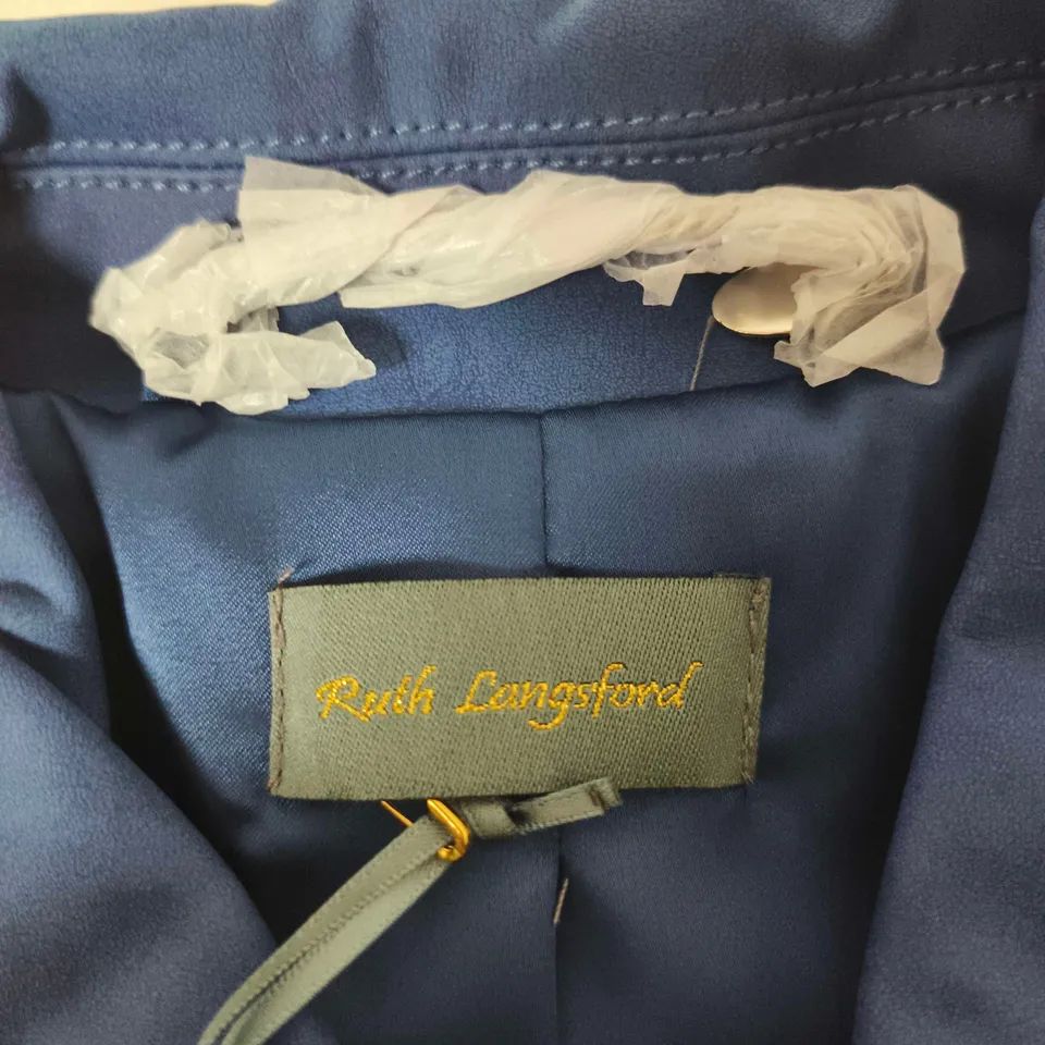 RUTH LANGFORD WOMEN'S BLUE ZIP JACKET – UK 12