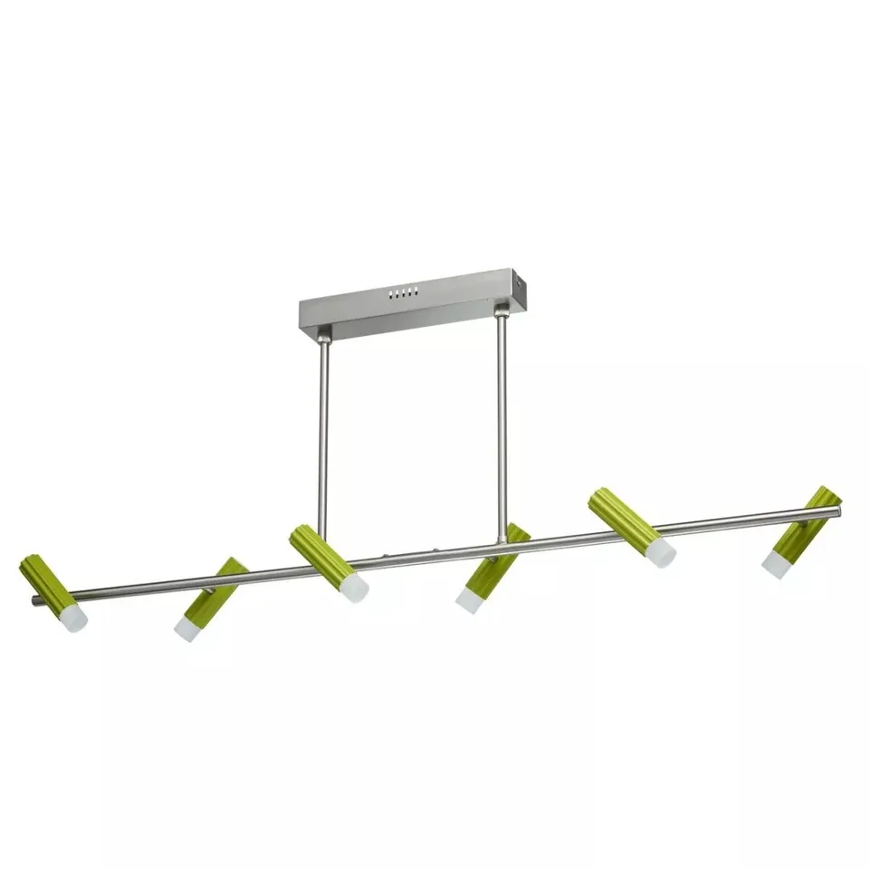 BRAND NEW BOXED REGENBOGEN GREEN 6 LIGHT CEILING LIGHT LED BONG BAR SPOTLIGHT, NICKEL METAL