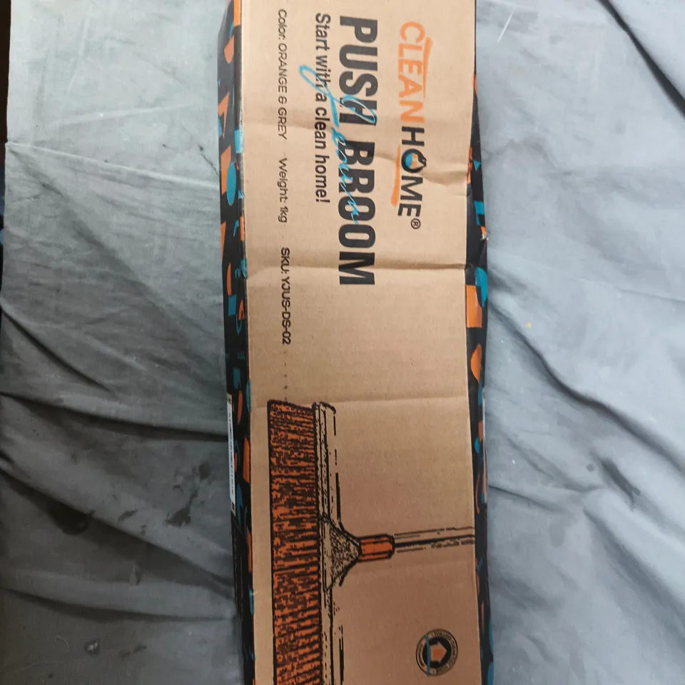 CLEAN HOME PUSH BROOM – ORANGE & GREY