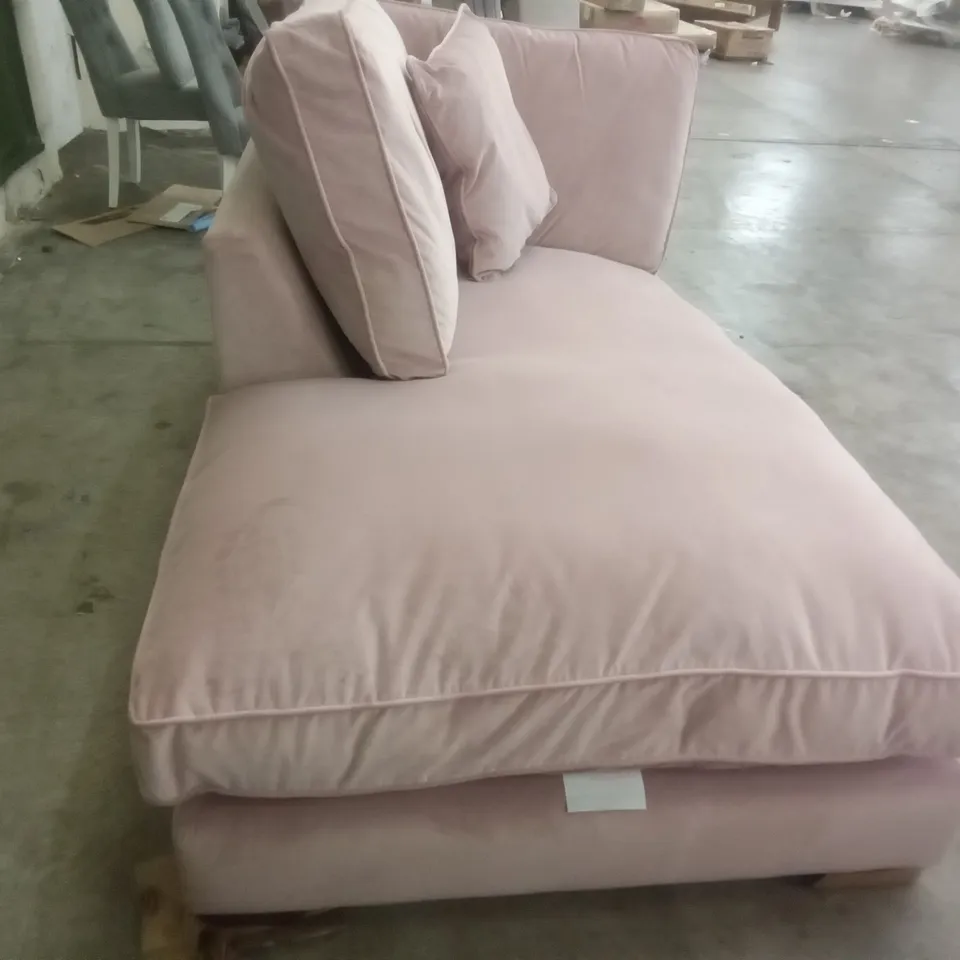 DESIGNER LOUNGE.CO MADE IMOGEN CHAISE END UNIT LHF - ROSE QUARTZ FABRIC 
