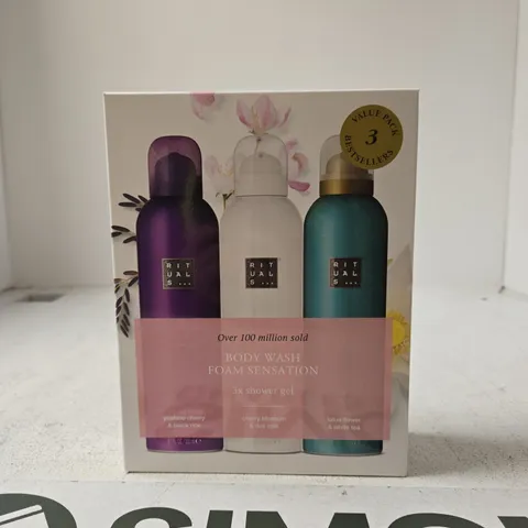 RITUALS THE RITUAL OF YOZAKURA, SAKURA & KARMA FOAMING SHOWER GEL GIFT SET, 3 X 200ML