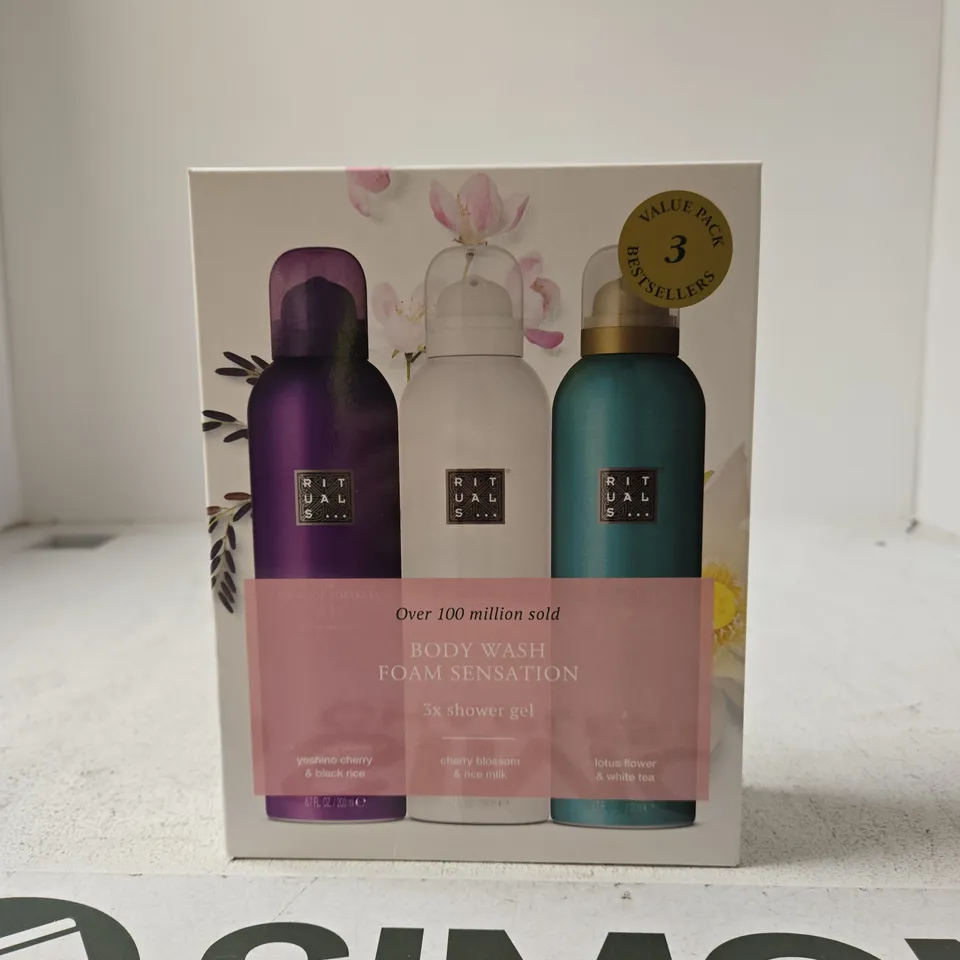 RITUALS THE RITUAL OF YOZAKURA, SAKURA & KARMA FOAMING SHOWER GEL GIFT SET, 3 X 200ML