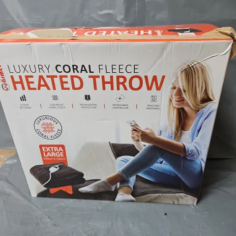 BOXED LUXURY CORAL FLEECE HEATED THROW - EXTRA LARGE 