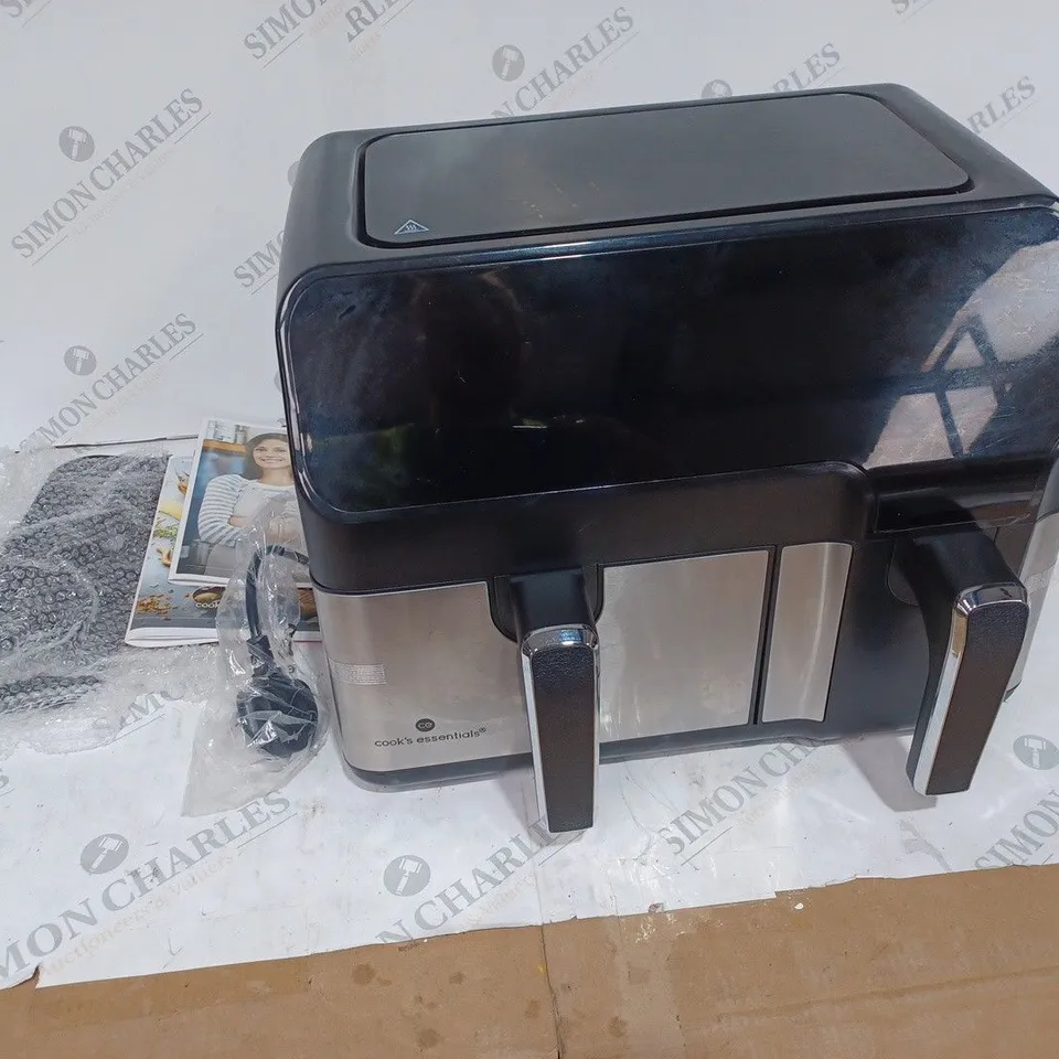 BOXED COOK'S ESSENTIALS 7.7L DUAL AIR FRYER, BLACK