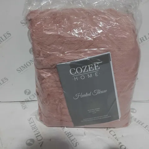 BOXED COZEE HOME HEATED BLANKET IN PINK