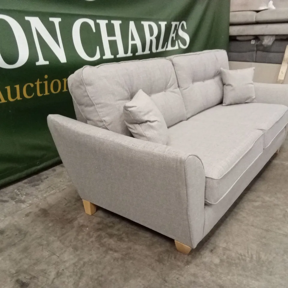 HALSTOW 3 SEATER FABRIC SOFA - SILVER RRP £749
