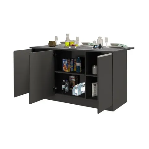 BOXED PAMEAL WOOD KITCHEN ISLAND (3 BOXES)